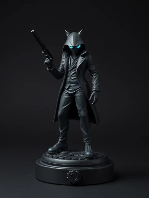 Кибер-детектив Грозового Кровообращения Реализм — коллекционная 3D-фигурка