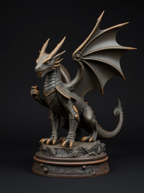 Дракон Полуночного Часа Постапокалипсис — коллекционная 3D-фигурка