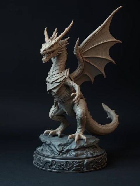 Дракон Золотого Трона Киберпанк — коллекционная 3D-фигурка