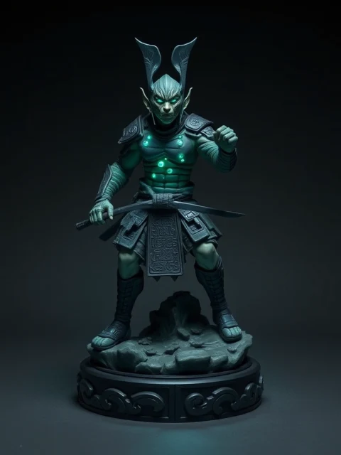 Самурай Дикого Севера Киберпанк — коллекционная 3D-фигурка