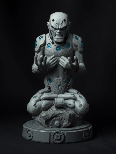 Голем Ледяной Стали Постапокалипсис — коллекционная 3D-фигурка