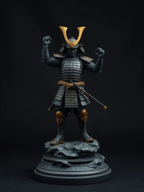 Самурай Кровавой Луны Киберпанк — коллекционная 3D-фигурка