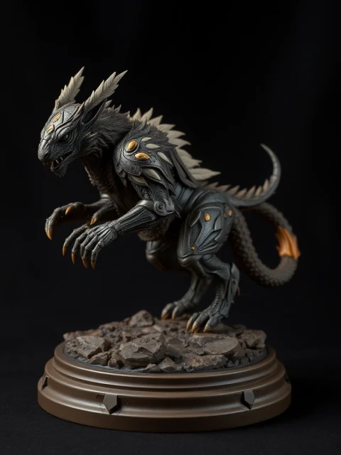 Зверь Обсидианового Шторма Постапокалипсис — коллекционная 3D-фигурка