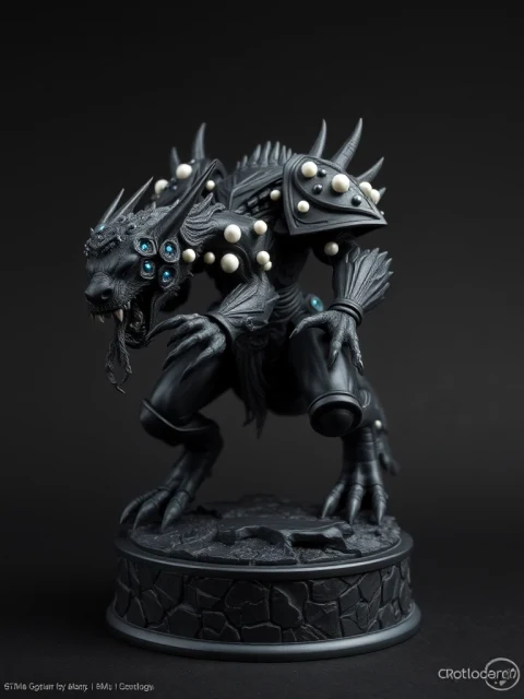 Зверь Серебряного Хора Тёмное фэнтези — коллекционная 3D-фигурка