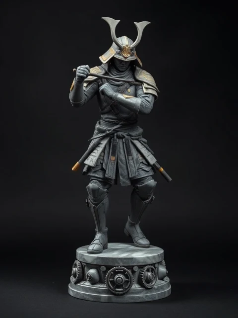 Самурай Железной Клятвы Киберпанк — коллекционная 3D-фигурка